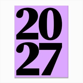 2027 Typography Date Year Word Canvas Print