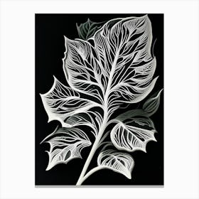Lime Leaf Linocut 2 Canvas Print