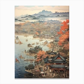 Hachijo Jima In Tokyo, Ukiyo E Drawing 4 Canvas Print