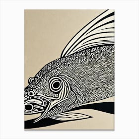 Lizardfish Linocut Canvas Print