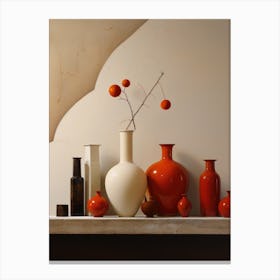 Vases On A Shelf Canvas Print