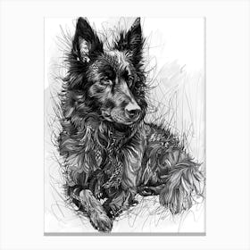 Belgian Tervuren Dog Line Sketch 3 Canvas Print