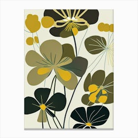 Marsh Marigold Wildflower Modern Muted Colours 1 Canvas Print