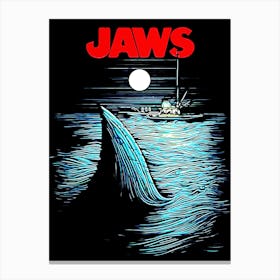 Jaws movies 4 Canvas Print