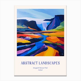 Colourful Abstract Vatnajkull National Park Iceland 1 Poster Blue Canvas Print