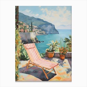 Sun Lounger By The Pool In Amalfi Coast Italy Canvas Print