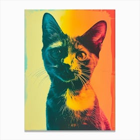 Polaroid Style Cat Portrait 2 Canvas Print