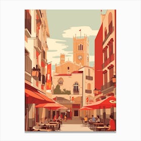 Spain 3 Travel Illustration Canvas Print