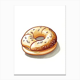 Bagel In The Park Marker Art Canvas Print