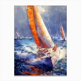 Sailboats In The Ocean sport Canvas Print