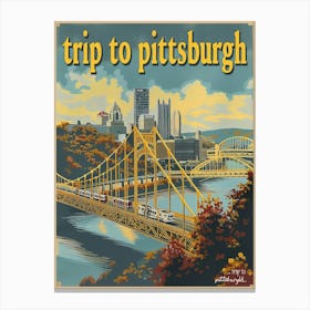 Vintage Travel Poster Pittsburgh Canvas Print