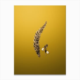 Gold Botanical Bell Bearing Heath Flower Branch on Mango Yellow n.3423 Canvas Print