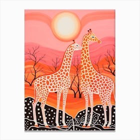Two Giraffes Looking Into The Distance Canvas Print