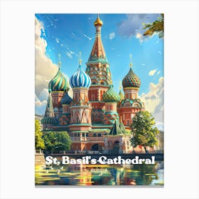 St Basil S Moscow Travel Illustration Leinwandbild