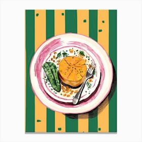 A Plate Of Pumpkins, Autumn Food Illustration Top View 73 Canvas Print