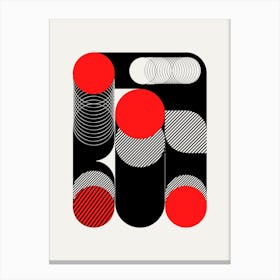 Geometrical Play With Coil And Stripes Canvas Print