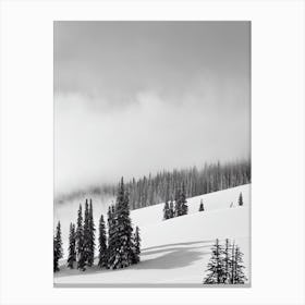 Ruka, Finland Black And White Skiing Poster Canvas Print