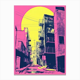 New York In Risograph Style 2 Canvas Print