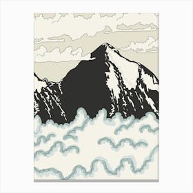 Clouds And Mountains Canvas Print