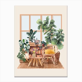 Boho Plant Room Canvas Print