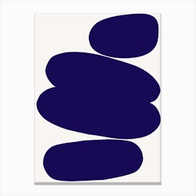 Abstract Bauhaus Shapes Navy Canvas Print
