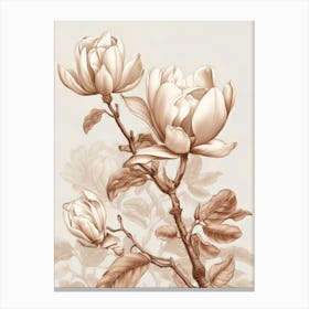 Beige Flowers 3 Canvas Print