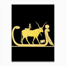 Egypt Egyptian Bull Gods Son God Memphis Egypt Godness Vintage Illustration Of Apis Canvas Print