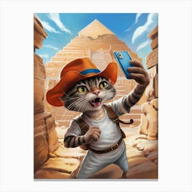 Cat In A Hat Canvas Print