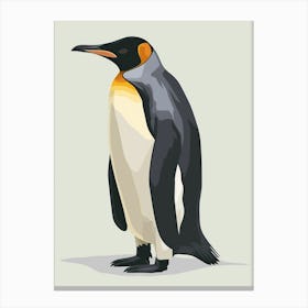 King Penguin Robben Island Minimalist Illustration 3 Canvas Print