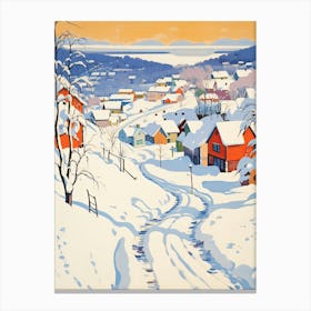 Winter Snow Lillehammer   Norway Snow Illustration 1 Canvas Print