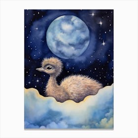 Baby Emu Sleeping In The Clouds Canvas Print