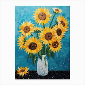 Sunflowers In A Vase 10 Canvas Print