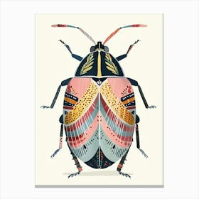 Colourful Insect Illustration Pill Bug 7 Canvas Print