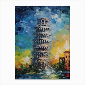 Tower Of Pisa Monet Style 4 Canvas Print