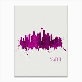 Seattle Washington City Purple Canvas Print