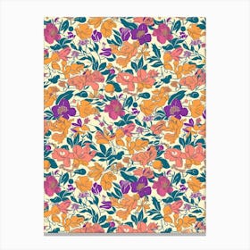 Flower Luxe London Fabrics Floral Pattern 5 Canvas Print
