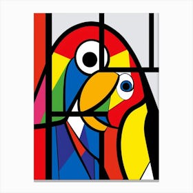 Parrots Abstract Pop Art 1 Canvas Print