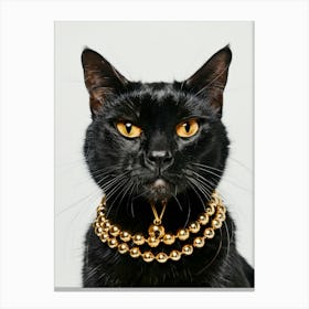 Cat With Gold Necklace 1 Canvas Print