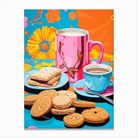 Tea & Biscuits Cartoon Style 1 Canvas Print