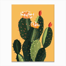 Christmas Cactus Plant Minimalist Illustration 8 Canvas Print