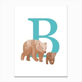 B For Bear Canvas Print