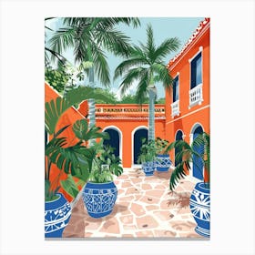 Courtyard In Cuba Canvas Print
