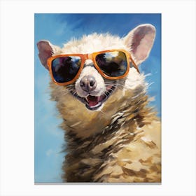 Adorable Chubby Possum Wearing Sunglasses 2 Canvas Print
