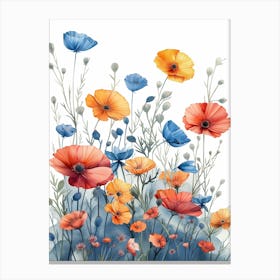 Watercolor Poppies Canvas Print