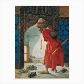 The Tortoise Trainer, Osman Hamdi Bey Canvas Print