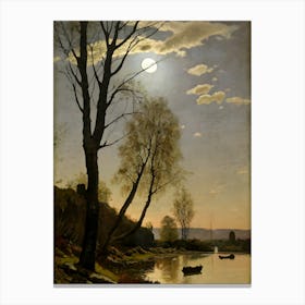 Moonlight Over The River 1 Canvas Print