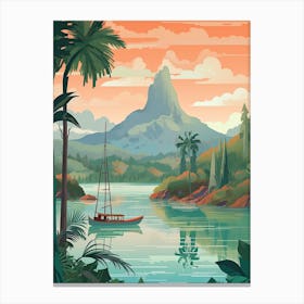 Bora Bora French, Polynesia, Graphic Illustration 4 Canvas Print