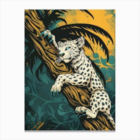 Leopard On A Tree Branch Canvas Print