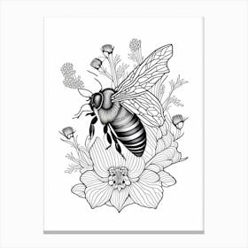 Pollinator Bee 10 William Morris Style Canvas Print