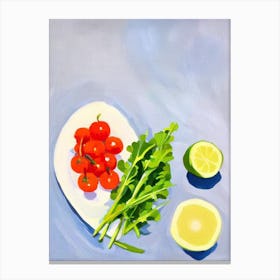 Arugula Tablescape vegetable Canvas Print